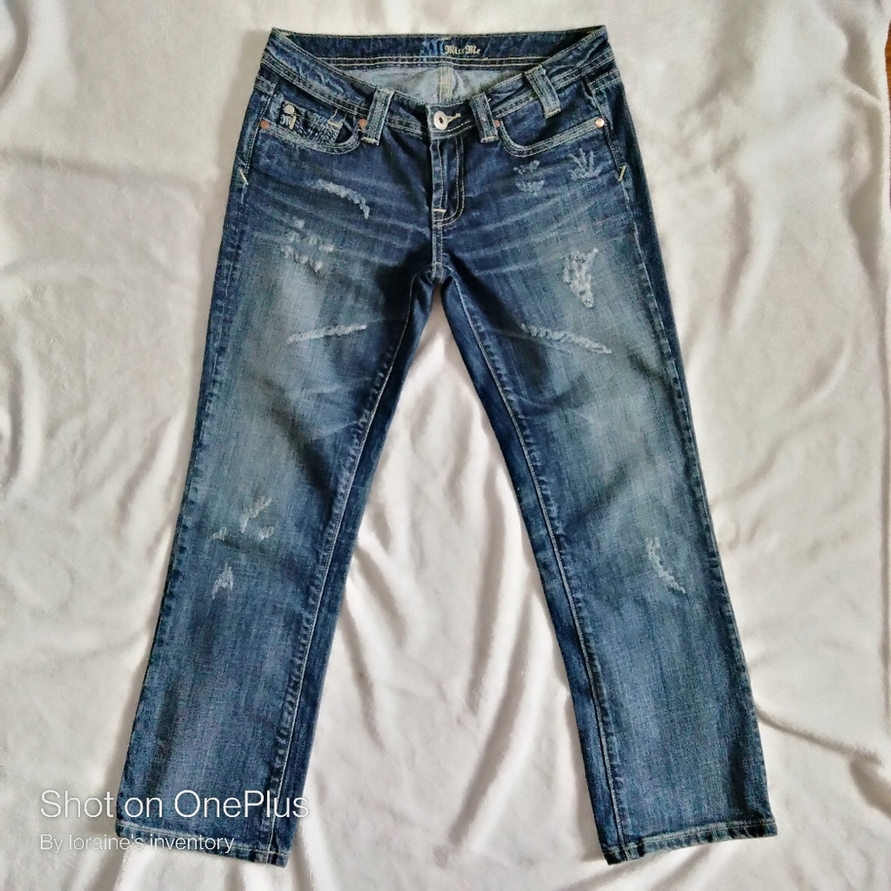 Miss Me Distressed Straight Leg Denim Jeans